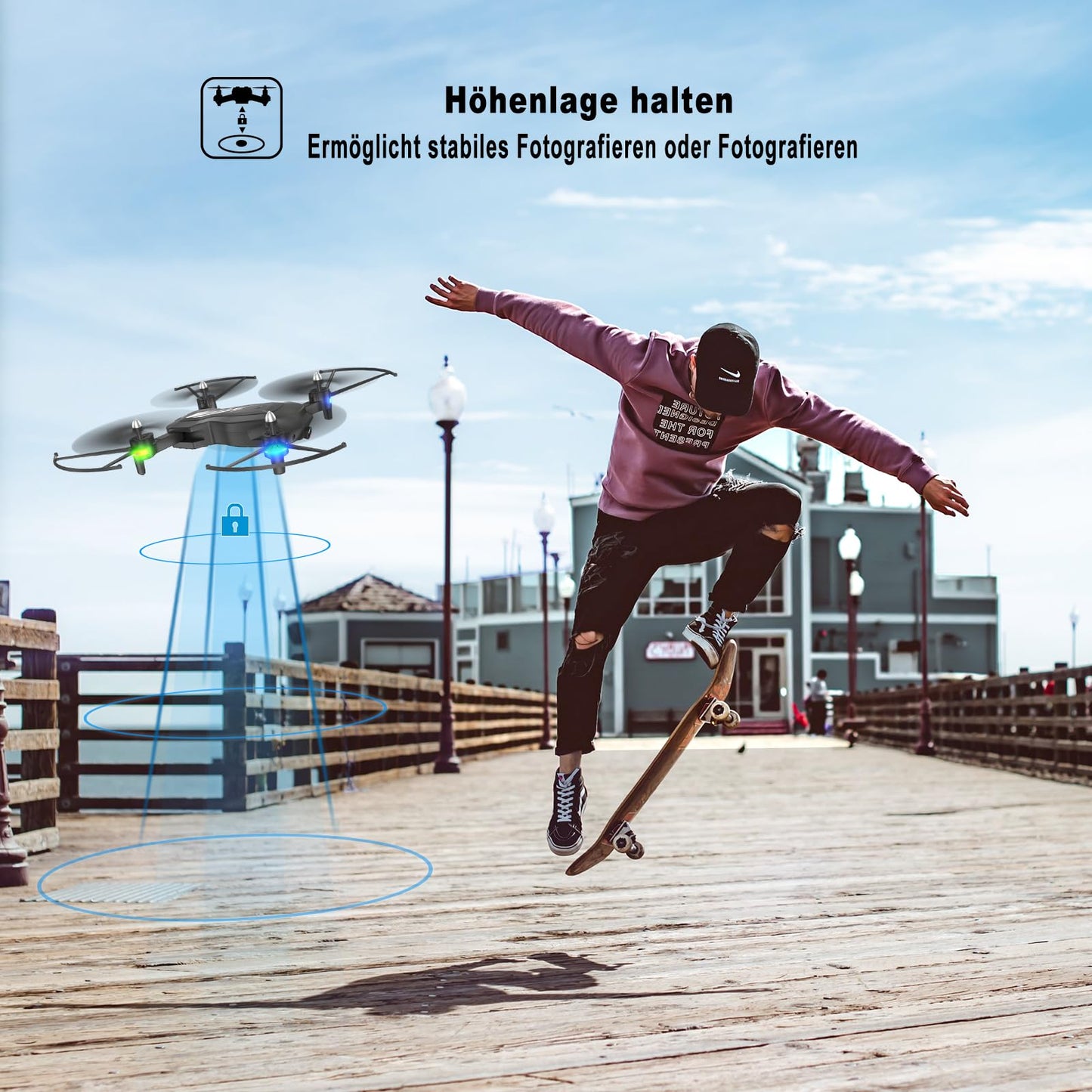 Wipkviey T26 Drone with Camera 1080P, RC Foldable FPV Quadcopter with 2 Batteries, 26-30 Mins Flight Time, 3D Flip, Gravity Sensor, Headless Mode, One-Key Takeoff/Landing