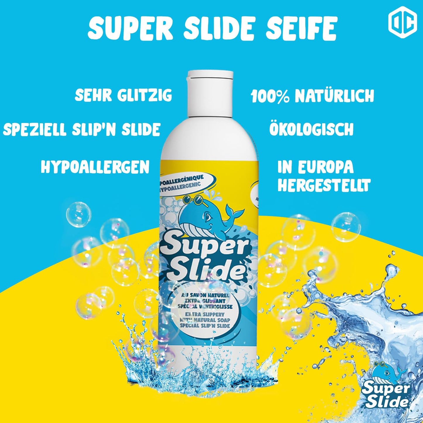 Original Cup® | Water Slide Mat Giant Pack XXL | 1 Slip Mat Double Track 10 Meters + 1 Liter Extra Sliding Soap 100% natural | Premium Quality | Slip'n Slide Water Games 100% Fun