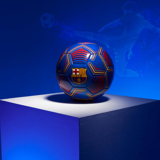 FC Barcelona ball, officially licensed club soccer ball, size 3, 4, or 5, gifts for fans (blue/red, size 4)