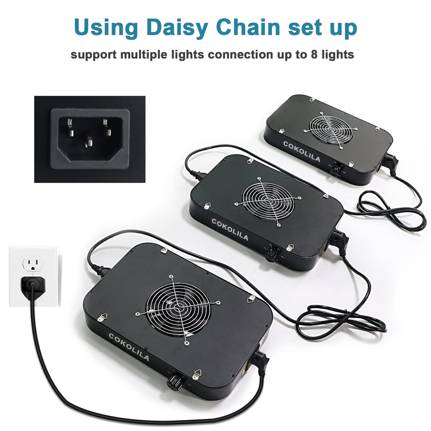 COKOLILA Dimmable Led Grow Light, 1200w LED Plant Lamp Full Spectrum with 584pcs SMD Leds, UV & IR Daisy Chain Function Grow Light for Indoor Plants, Vegetables, Flowers