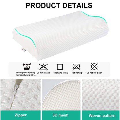 Fityou Memory Foam Pillow, Neck Support Pillow Sandwich Pillow Ergonomic Sleep Pillow Removable and Washable Pillowcase Suitable for Back and Side Sleeping