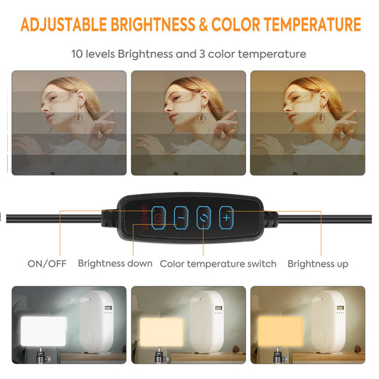 LED Video Light 2 Pack, SEDGEWIN Dimmable 7000K Photo Light Streaming Light USB Video Light with 9 Color Filters Tripod with Ball Head for Photography/Video Conference Lighting/Streaming Accessories/YouTube