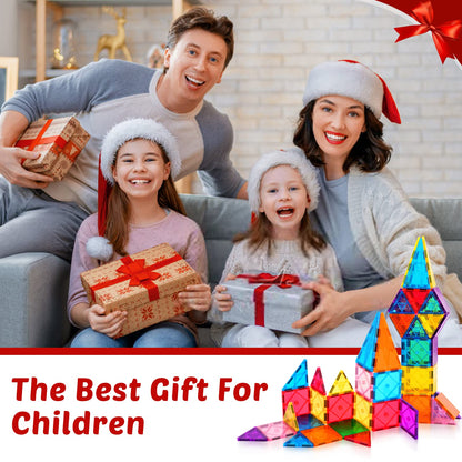 Magnetic building blocks, 3D blocks, colorful magnetic tiles for children aged 4-8, STEM, early educational construction, magnetic toys, building set for toddlers aged 3 and up.