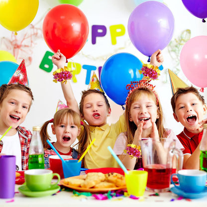 Balloons for Birthday [100 Pieces], 10 Colors Helium Balloons Vibrant 30cm(12 inch) Colored Latex Balloons for Kids Birthday Wedding Balloon Garland Graduation Baby Shower Party