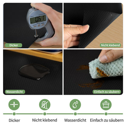 wohomuke Drawer Mat 60x600cm Mat for drawers Refrigerator mats for drawers Shelves Cabinet Refrigerator (Black, 60cmx6m)