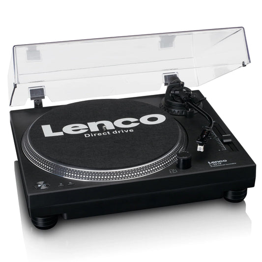 Lenco L-3818 direct drive turntable - DJ turntable - Pitch control - 33 and 45 RPM - Stereo preamp - USB - RCA line out - Digitization via PC - Black, L-3818BK