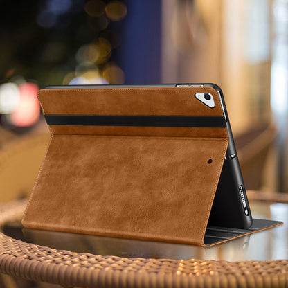 HOLIMET iPad 9th Generation case with pencil holder, 2021/2020/2019 iPad 8/7th Generation PU leather case TPU back cover protective case shockproof, auto sleep/wake for 10.2 inch iPad 9-Brown