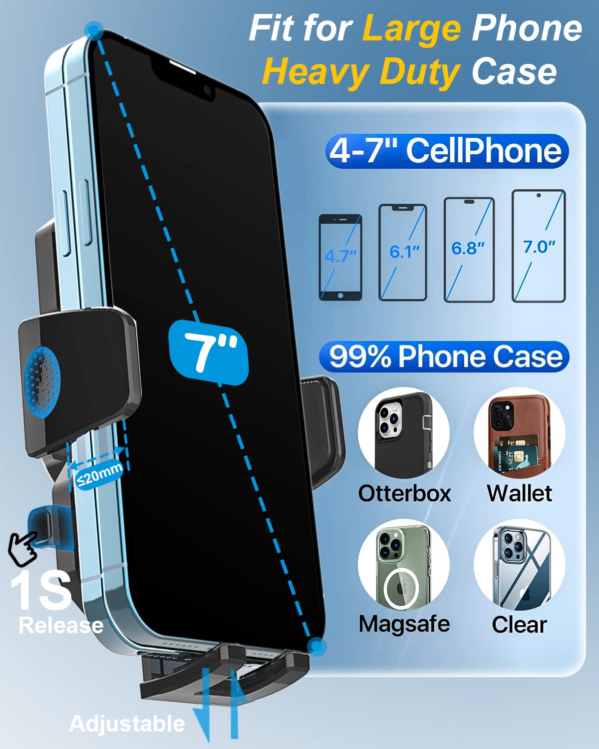 Oilcan Bike Phone Holder Flexible & 360° Rotatable, Handlebar Phone Mount for Elliptical, Treadmill, Spinning Bike, Exercise Bike. Fits iPhone 14 Pro Max, Samsung, 4-7" smartphones.