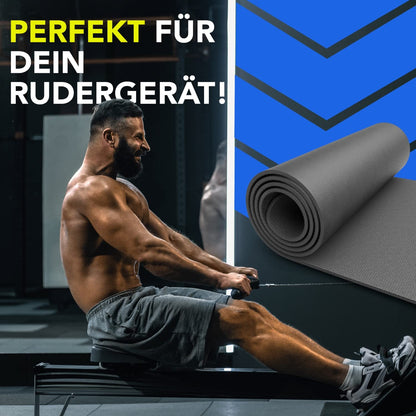 LILENO SPORTS Floor Protection Mat (90x200 cm) - extra durable treadmill mat 8 mm thickness - fitness underlay mat for elliptical trainers, roller trainers, and other fitness equipment - also suitable for yoga