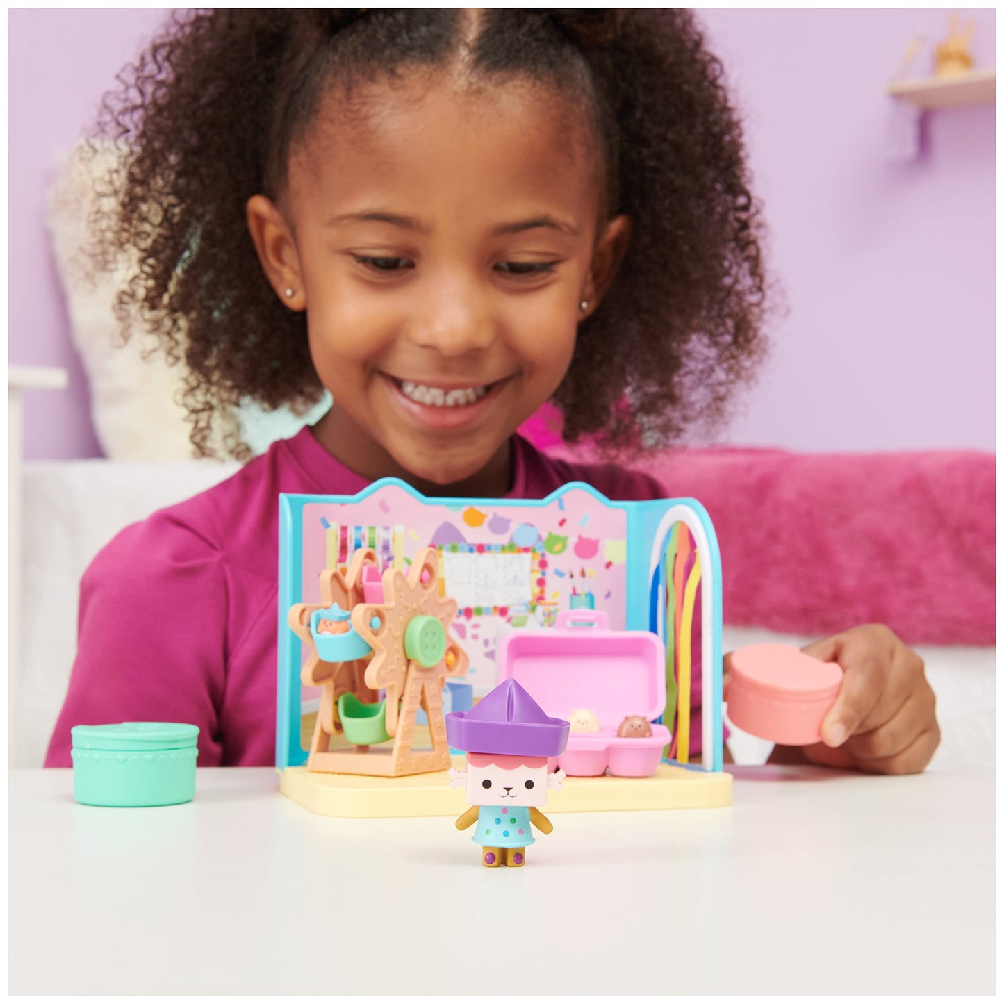 Gabby's Dollhouse Deluxe Room, Sweet Dreams, bedroom with cuddly cat & Deluxe Room, Craft-a-riffic Room, craft room with Baby Box