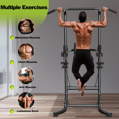 Dskeuzeew Power Tower Dip-Station Pull-Up Bar Freestanding Multifunctional for power station Strength Training in Home Gym, holds up to 205 kg.
