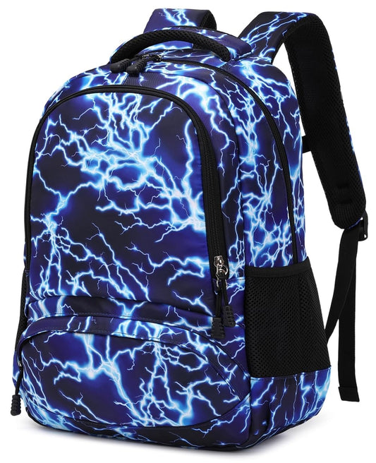 Boy's school bag, teenage school backpack, youth backpack, school daypack for kids. Large waterproof school bag in blue color.