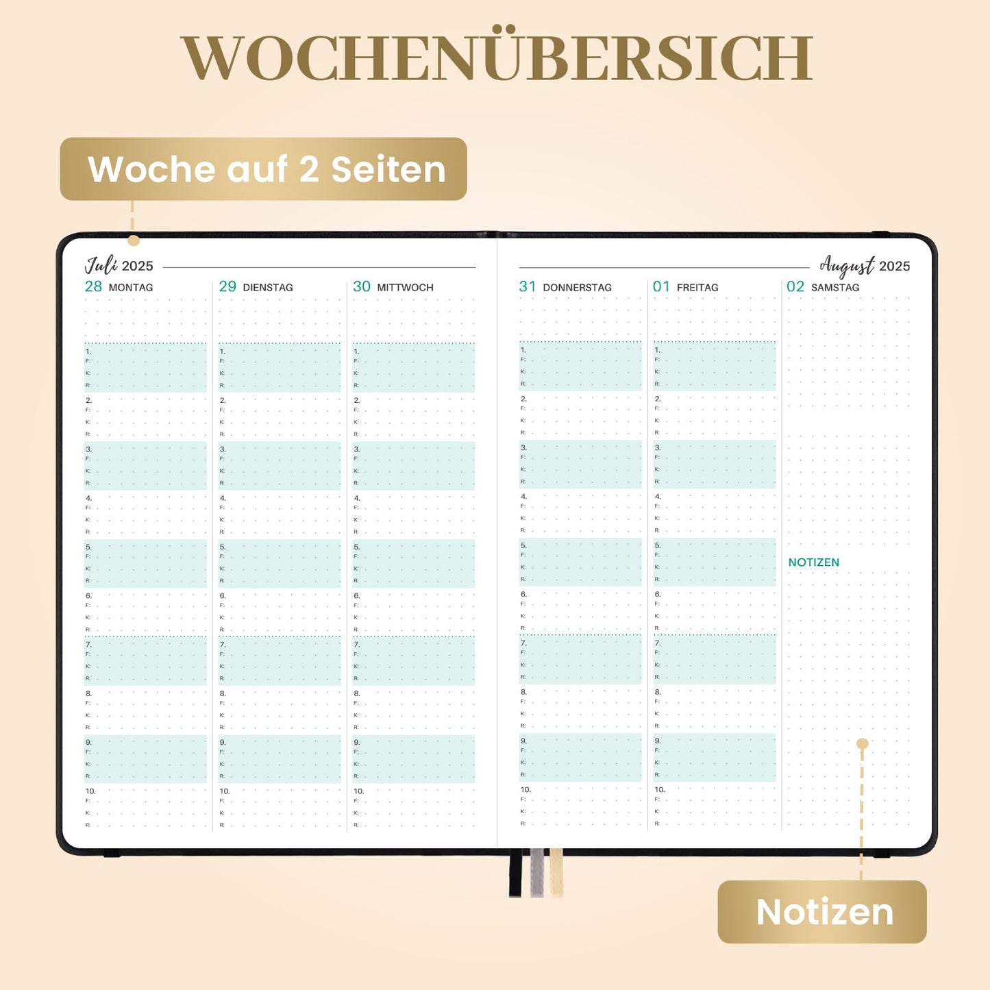 Teacher planner 2025 2026, teacher planner 2025 2026 a5 from August 2025 to July 2026, school planner 2025 2026 for teachers, 17.5x25 cm, hardcover teacher planner, slip pocket, black.