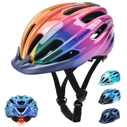 Children's bike helmet for boys 52-58CM, kids bike helmet with light, girls bike helmet, multiple bike helmet vents, helmet for children aged 5-13, protective helmet.