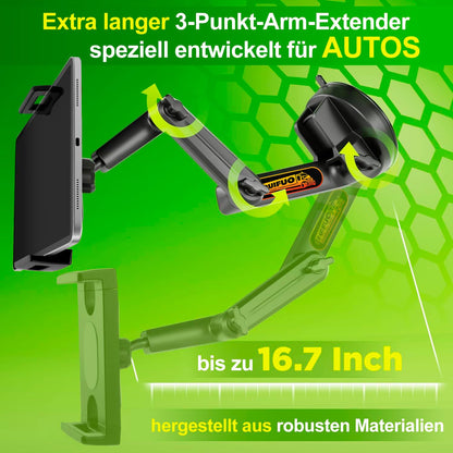 Car Tablet Holder, Tablet Holder for Truck, Heavy Duty Super Suction Cup for Tablet & iPad Holder Truck Dashboard Windshield 16.7 Inch Long Arm & Stable, for 4.7-12.9 Devices (Black)