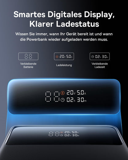 Baseus Powerbank 20000mAh 100W PD Slim External Battery QC 4.0 Fast Charger, Blade H1 for Laptops, MacBook, iPad, iPhone 16 15 pro max, Switch, Steam Deck, Samsung Galaxy, AirPods, 2024 Upgraded