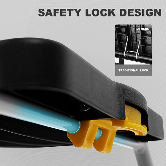 HB Tower 3-Step Folding Step Ladder, Small ladder with rubber handle, Non-slip design, Made of high-quality alloy steel, Load capacity up to 150kg, Portable 3-step ladder for household and office use.