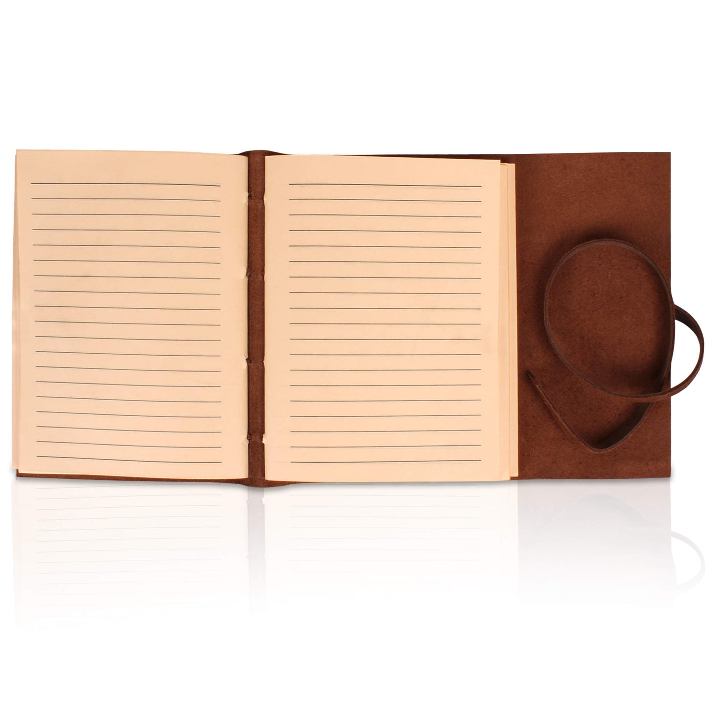 Moonster Leather Notebook Tree of Life - 400 Kraft Paper Pages Medium Wide Lined Leather Notebook, 20x15cm - Adult Lined Diary - Writer's Accessory - Journal - Condolence Book