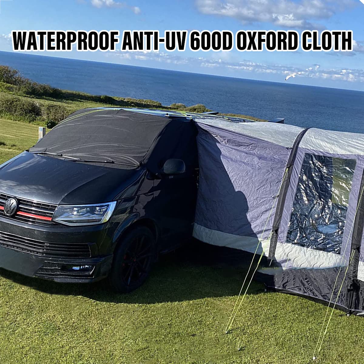 Windshield cover for V-W T5, Cover Car Windshield, Heavy-duty 600D Oxford Fabric Windshield Sun Shade Weatherproof Camping Cover.