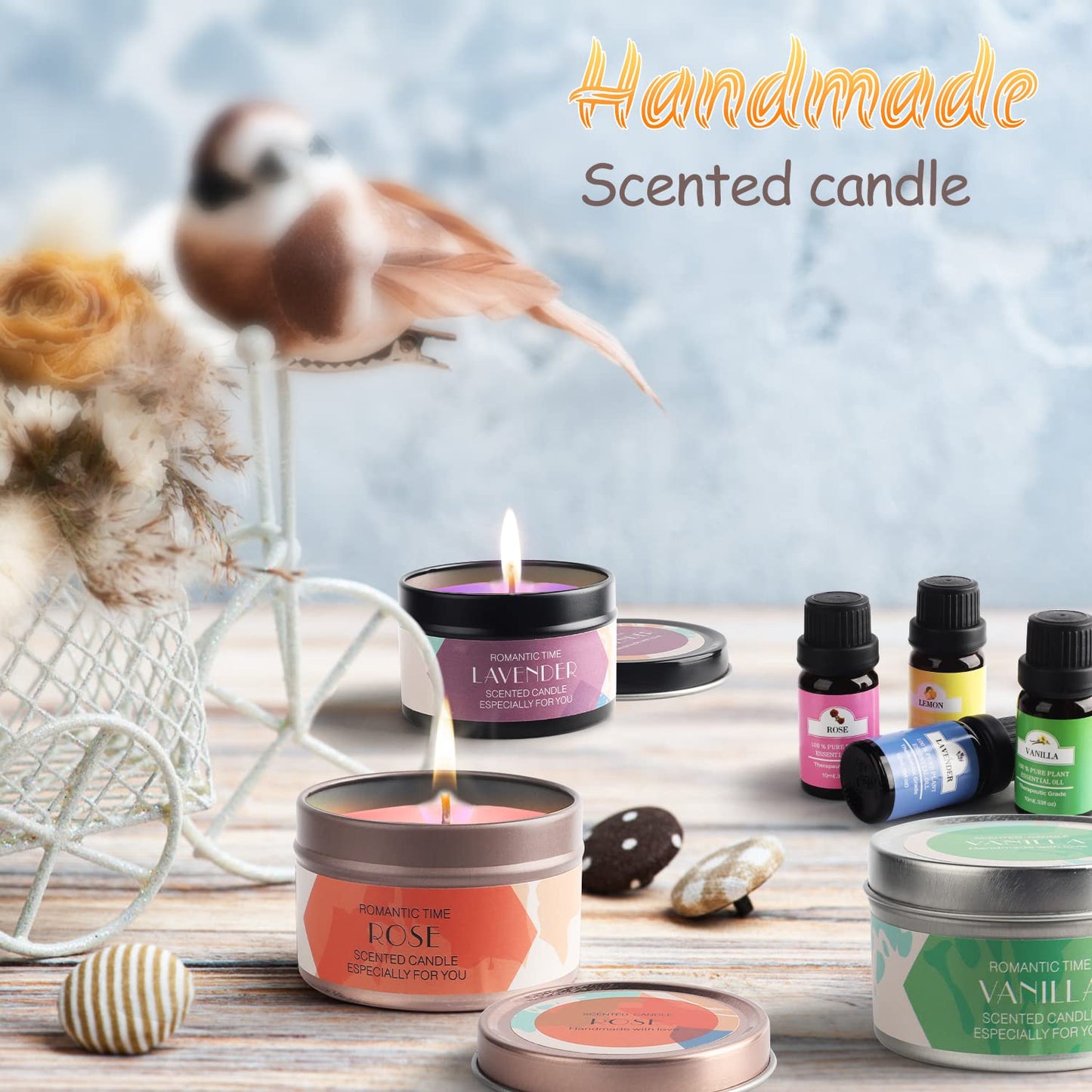 Candle Making Kit, DIY Candle Making Set for Adults Kids, candle pouring supplies with soy wax, candle jars, fragrance oil, dyes, stickers