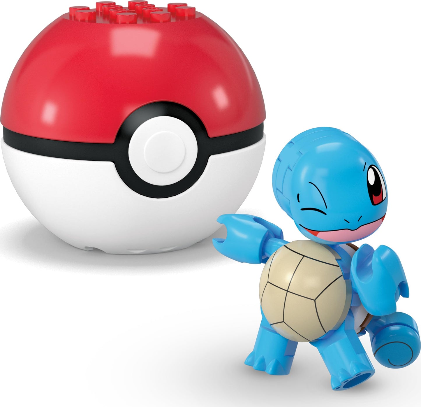 MEGA Pokémon action figure building toy set, 2-pack of Pokéballs, Squirtle and Rhyhorn with 45 pieces, for kids, HXP15