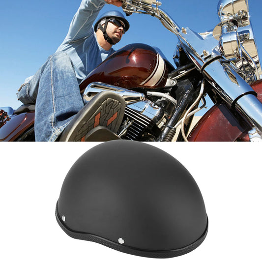 Half helmets motorcycle helmet, retro half shell helmet matte black protective shell helmet with adjustable quick release buckle universal for motorcycle, scooter bike, e-bike.