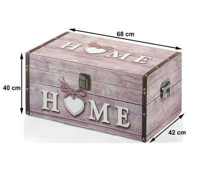 Kobolo Chest Storage Box - Home - made of wood and faux leather 68x42x40 cm