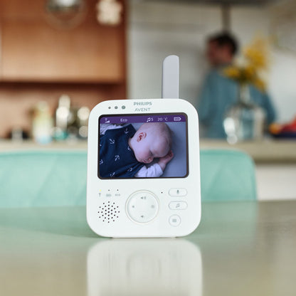 Philips AVENT Philips Baby Monitor with Camera, Day and Night Vision, Long Range, Eco-Mode, FHSS Technology, 3.3 Inch Color Screen, 10 Hour Battery Life, White (Model SCD843/26)
