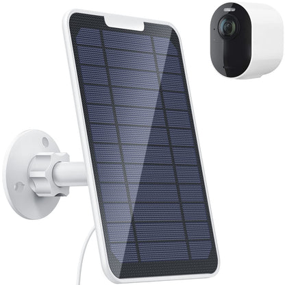 4W solar panel charger, compatible with Arlo Pro 3/4/5S/Ultra/Ultra 2/Go 2, 3m charging cable, IP65 weatherproof solar panel with 360° wall mount (magnetic connector)