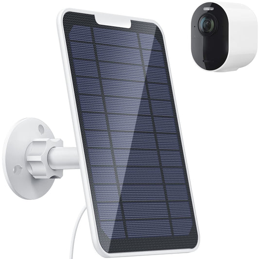 4W solar panel charger, compatible with Arlo Pro 3/4/5S/Ultra/Ultra 2/Go 2, 3m charging cable, IP65 weatherproof solar panel with 360° wall mount (magnetic connector)