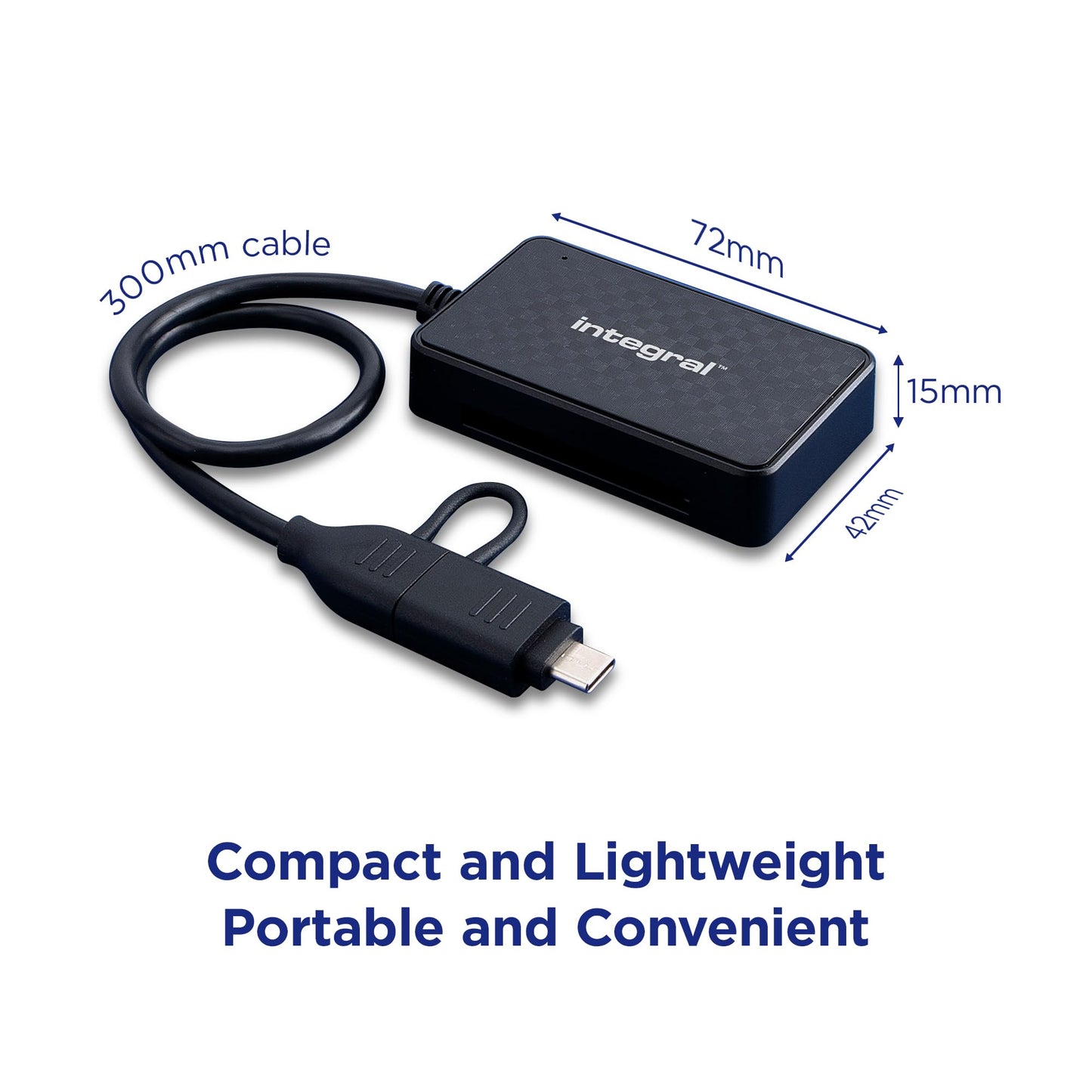 Integral 4-in-1 memory card reader, USB 3.0 & USB C adapter for microSD, SD, Compact Flash, MS Duo/Pro - For iPhone 15/16 Plus/Pro/Pro Max, MacBook Pro/Air, iPad, PC, Laptop, Tablet, Smartphone