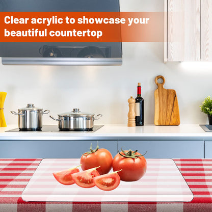 Acrylic cutting board with counter lip, non-slip transparent kitchen accessory, cutting mats (45*60cm)