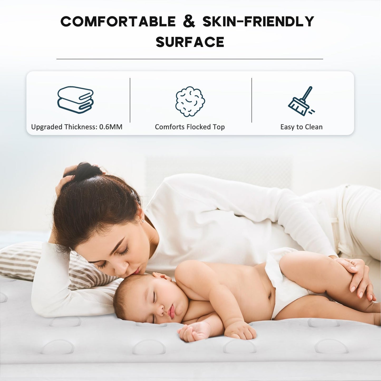 NALONE Air Mattress for 2 Persons, Self-Inflating Air Mattress with Integrated Pump, Self-Inflating Air Bed in 3 Minutes, Inflatable Mattress for Camping & Home Use (Queen)