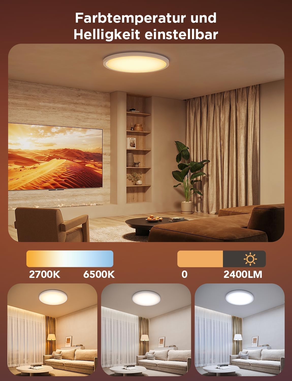 Govee RGBIC Smart Ceiling Light, 24W Ø30cm dimmable LED Ceiling Light, LED Ceiling Lamp with 16 million DIY colors, Compatible with Alexa & Google Assistant, for bedroom, 2 pieces.
