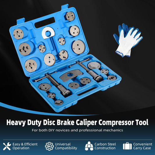 FreeTec 24 piece Universal Brake Caliper Piston Reset Tool Set Brake Caliper Piston Wind Back Tool Kit Brake Repair Tool Brake Pistons