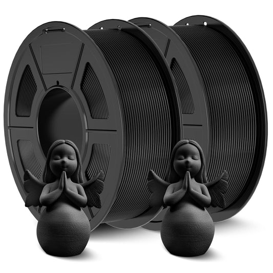 JAYO ABS Filament 1.75mm (Black+Black), 2kg (2 * 1kg/spool), ANTI-WARPING/IMPACT RESISTANT/HEAT RESISTANT, Accuracy +/-0.03mm, 3D printer filament
