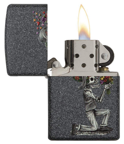 ZIPPO - Day of Dead Skulls 2-piece Set - Iron Stone - Storm lighter, refillable, in a high-quality gift box