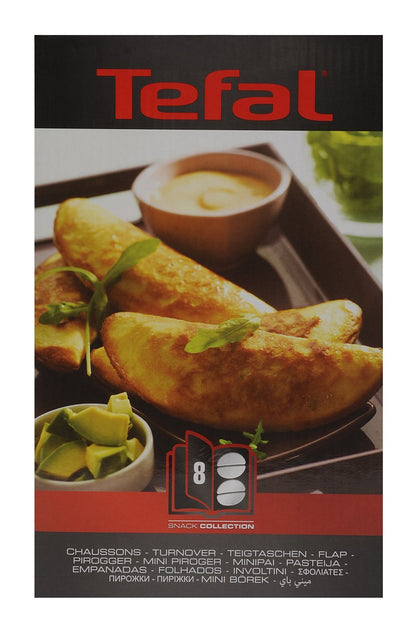 Tefal Snack Collection Plate for pastries/empanadas, compatible with SW85XX Snack Collection. Includes recipe book and convenient storage box. Black, XA8008.