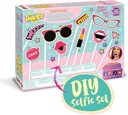 INKEE Bath & Beauty Advent Calendar for Kids - Bath Fun Toy Advent Calendar for Girls, Christmas Calendar with bath bombs, bath ball, bath salts & hair accessories.