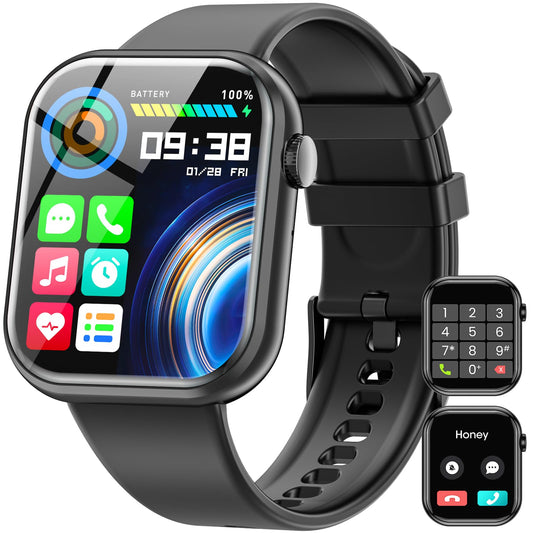 2023 smartwatch for ladies and gentlemen, 1.85-inch screen smartwatch with Bluetooth calling and hands-free function, smartwatch with pedometer, heart rate monitor, fitness watch for Android iOS.