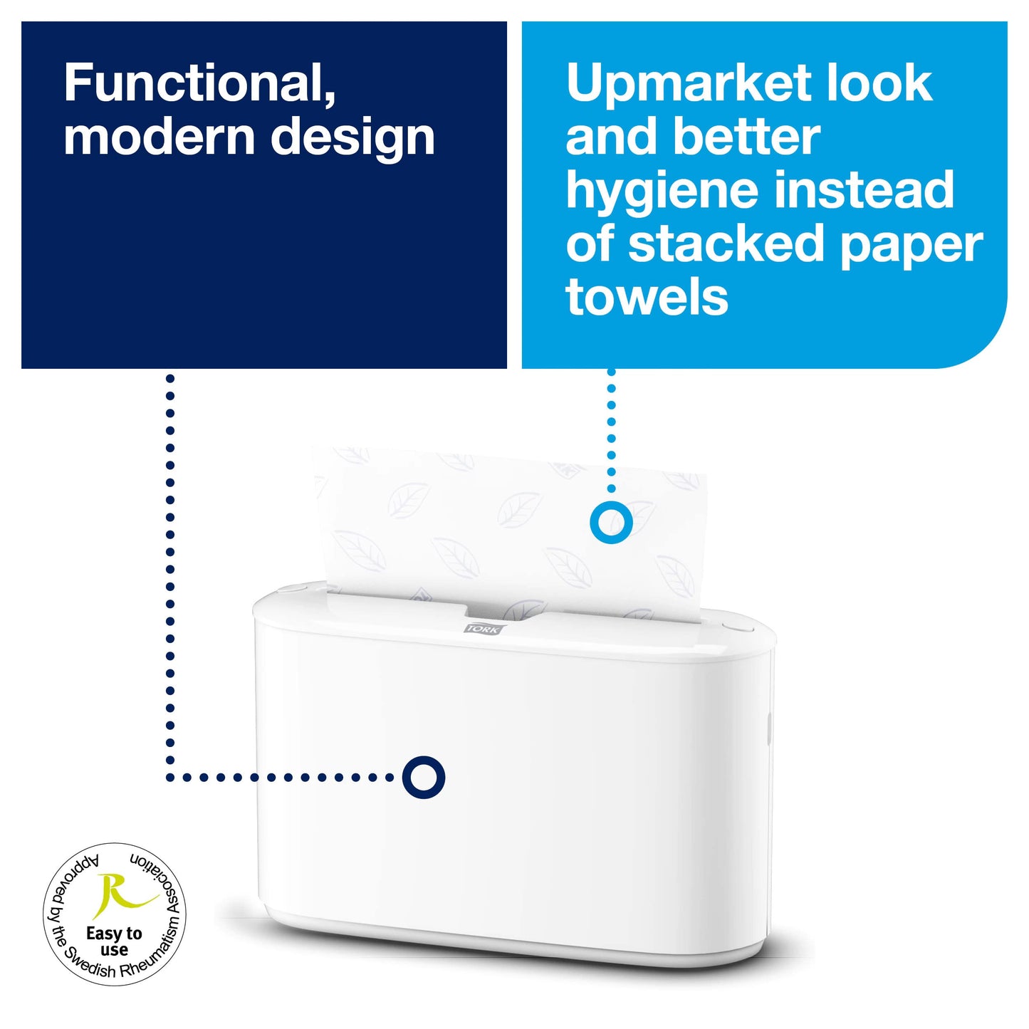 Tork Xpress extra soft Multifold Paper Towels 600297 white, 21 x 100 sheets & Xpress Tabletop Dispenser for Multifold Paper Towels 552200, Elevation Design - white