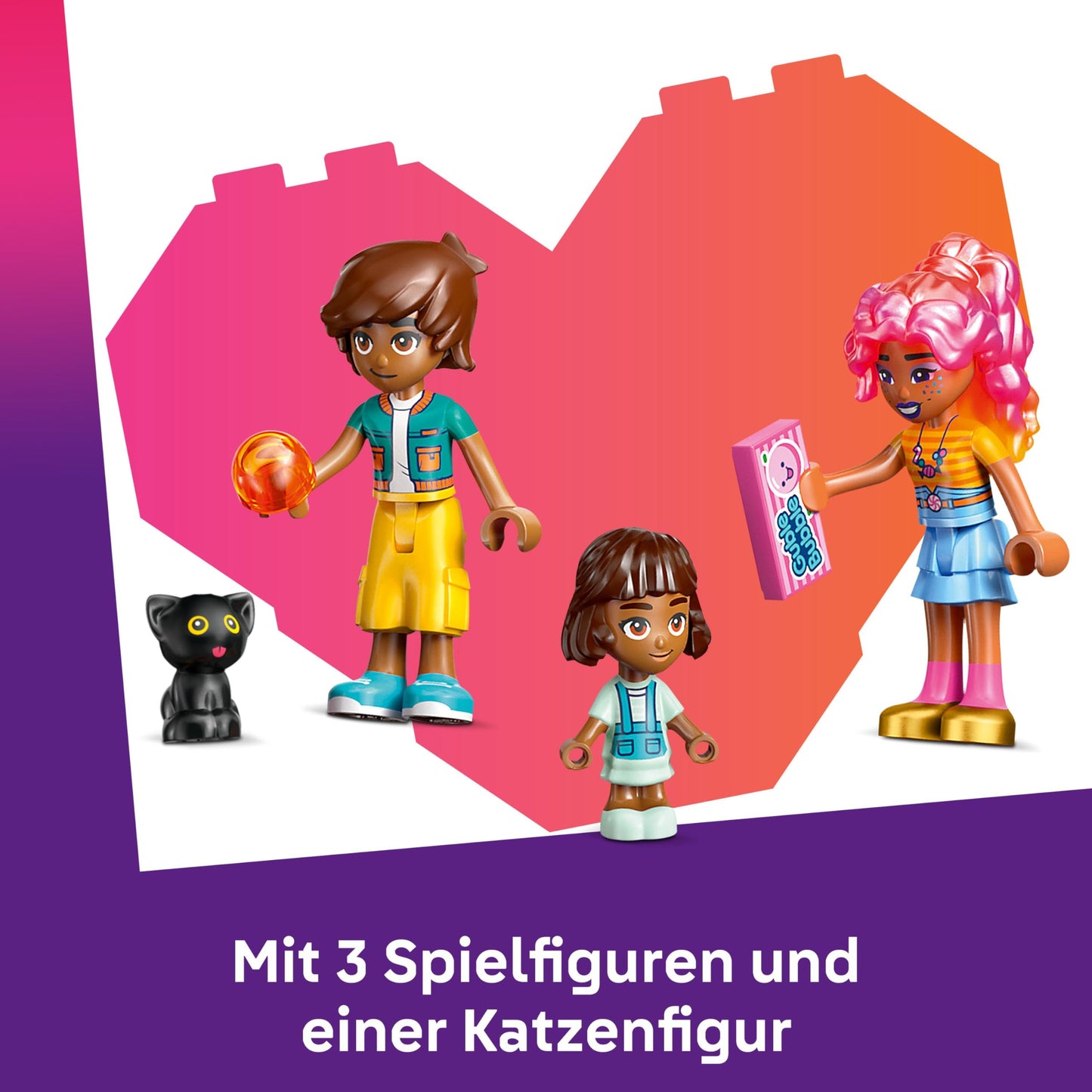 LEGO Friends Heartlake City Sweet Shop - Buildable kids' playset with 3 minifigures, a cat figure, toy food, and accessories - Gift for girls and boys ages 6 and up - 42649