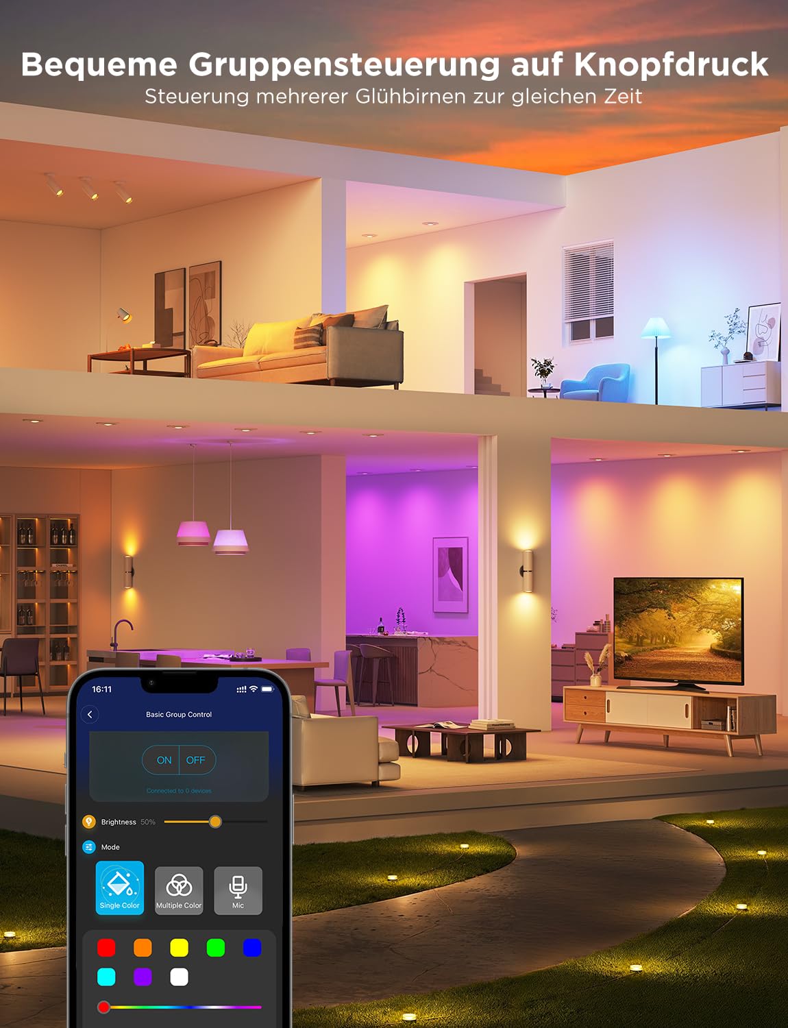 Govee GU10 LED RGBWW Bulb, Smart Bulb Works with Matter, Alexa, Google Home, 400LM Wi-Fi LED Lamp Dimmable Color Changing, 56 Scenes, Smart Bulb GU10 Music Sync 4 Pack.