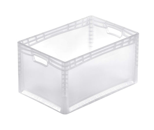 AidB Eurobox LIGHTLINE translucent, 600 x 400 x 320 mm, handles open, translucent plastic box made of transparent plastic, suitable for industry, 1 pc.