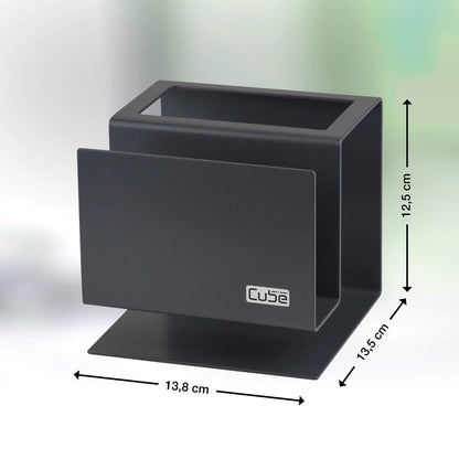 Cube sink organizer set Made in Germany: Award-winning kitchen organizer including soap dispenser & dish brush - Elegant & practical sink organizer for a tidy kitchen - Grey sink set.