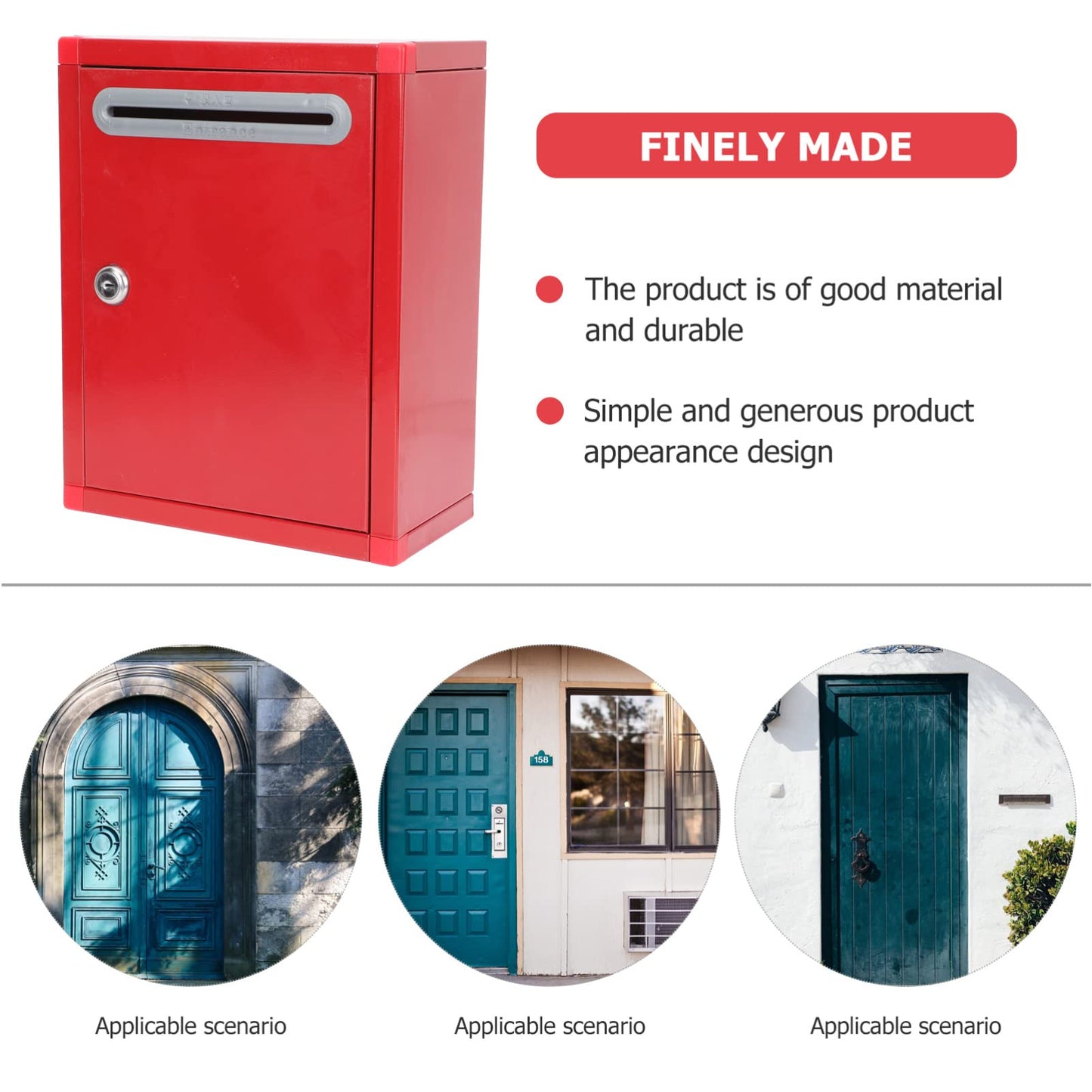GANAZONO Stainless Steel Love Box. Office Mailboxes Complaint Box. Charity Box. Ballot Box Collection Box Mailbox with Lock Love Box Donation Box Ballot Box Stainless Steel red