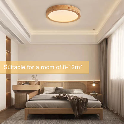 Baerolc LED ceiling light wood, 30CM round ceiling lamp LED lamp kitchen 20W 3000K warm white ceiling lights round wood ceiling lamp for bedroom/office/kitchen/dining room/hall/living room
