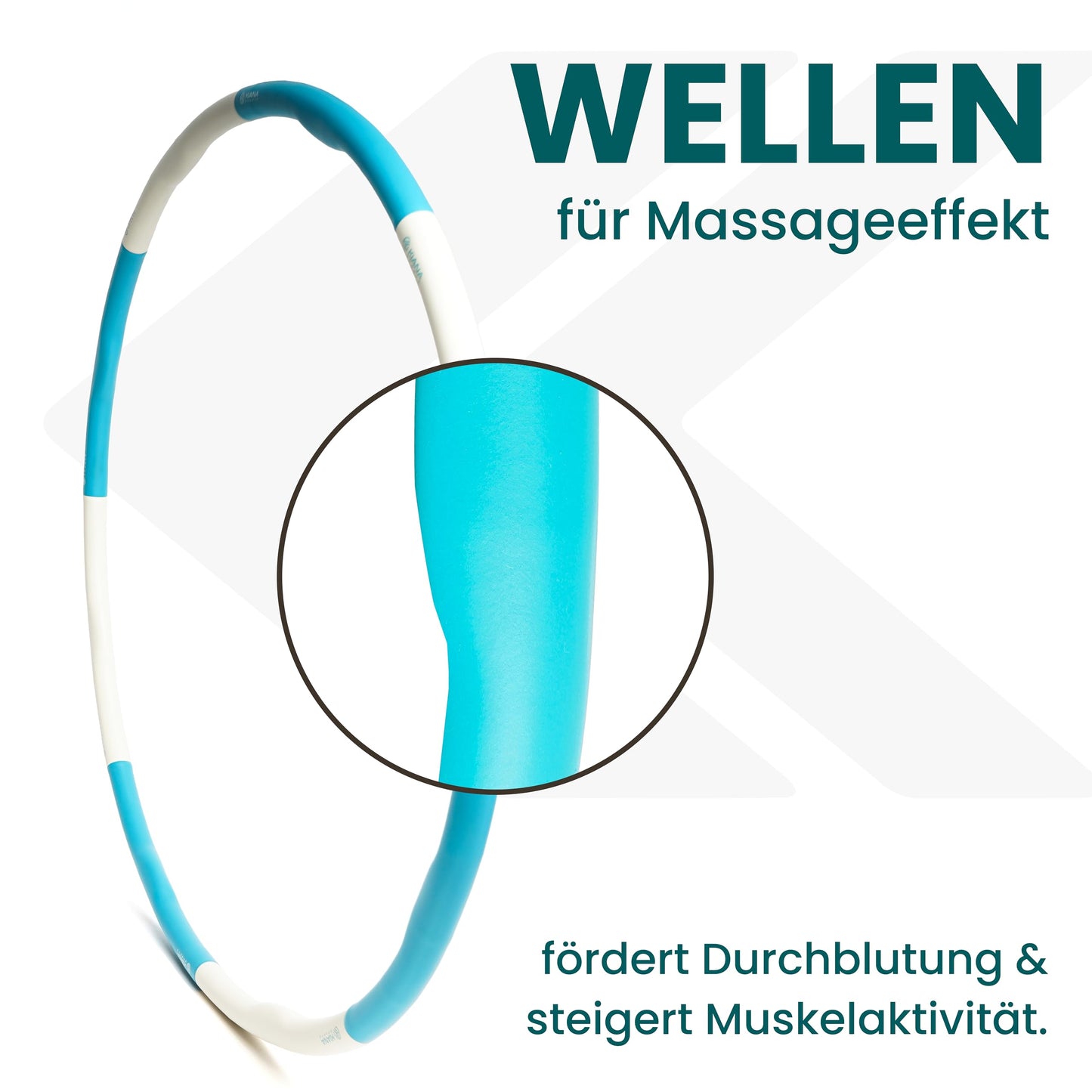 KIANA SPORTS® Hula Hoop Hoop Adult [1.2 & 1.5 kg] - with bag & workout plan - fitness hoop for weight loss - gymnastics hoop with waves - developed in Germany