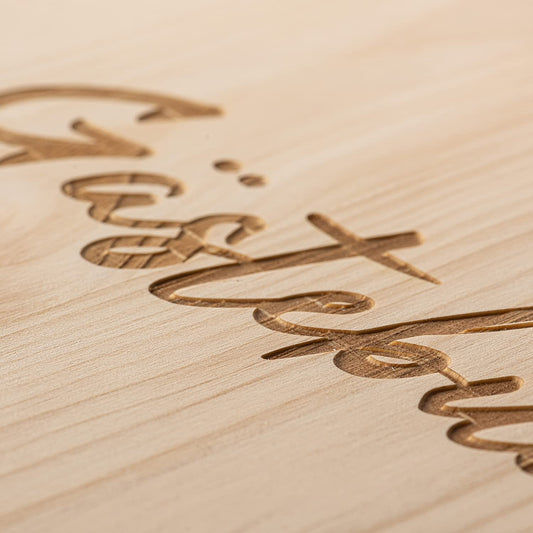 Guestbook with noble real wood stone pine cover in size 20 x 20cm 192 writable pages high-quality paper