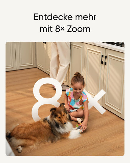 eufy Security Indoor Cam S350, Dual cameras, 4K, indoor surveillance camera with 8x zoom and 360° PTZ, A.I, dual-band Wi-Fi 6, indoor security camera, video surveillance.